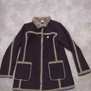 Carhartt Brown Teddy Jacket with Structured Design and Contrasting Trim